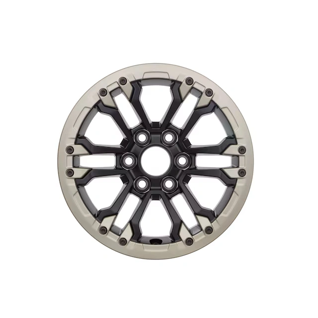 18x8-Inch 12-Spoke Beadlock Capable Wheel in Low Gloss Black with Oxide Gold Ring