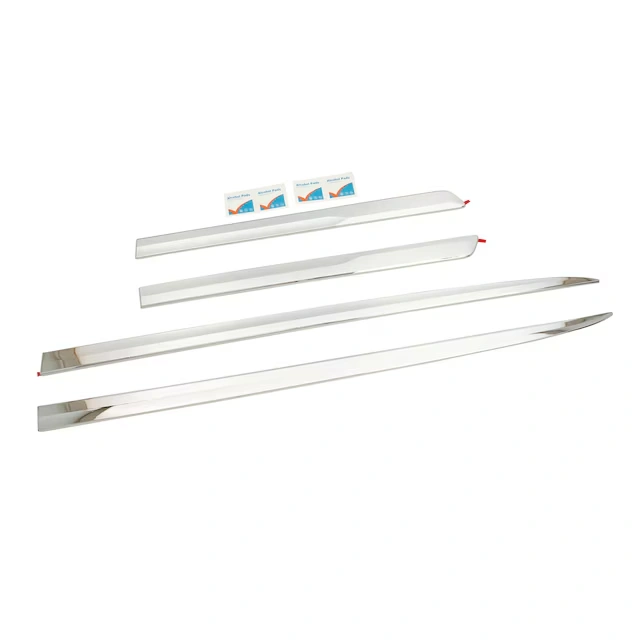 Extended Cab Door Moldings in Chrome