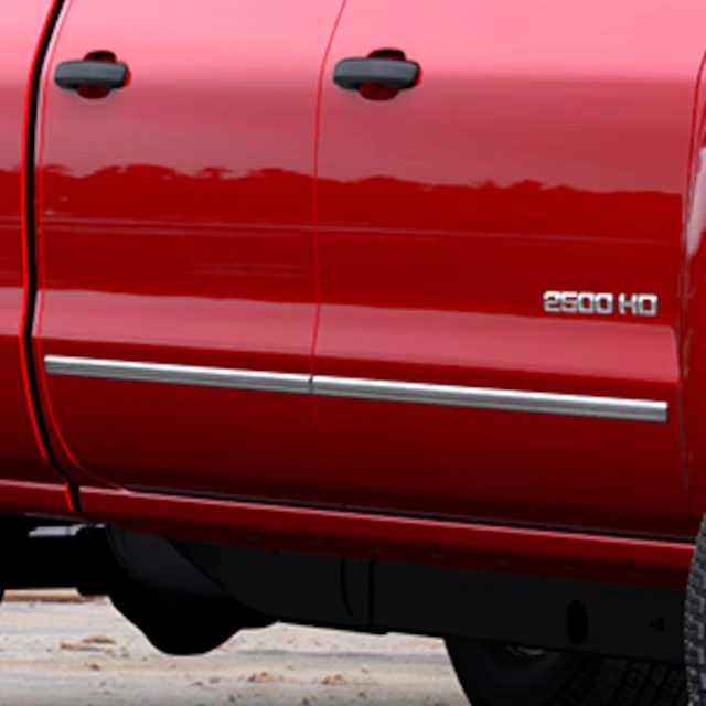 Crew Cab Door Moldings in Chrome