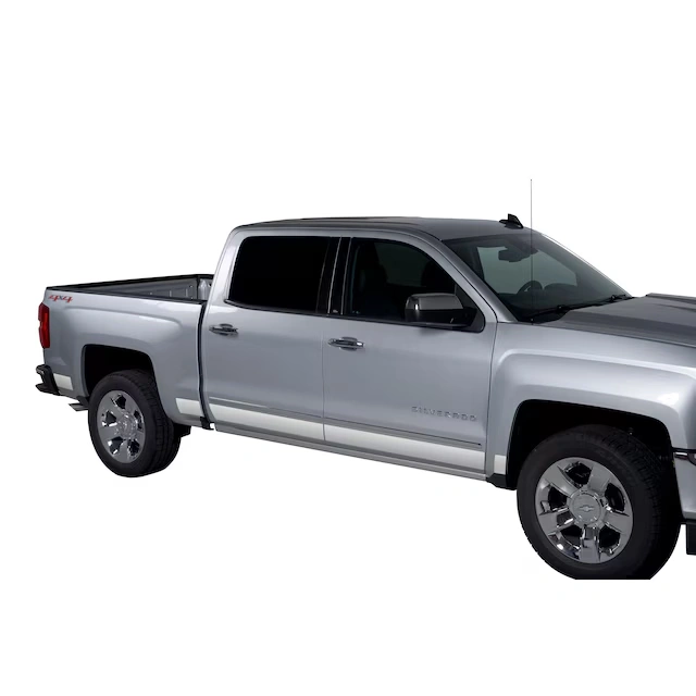 Standard Bed Double Cab Rocker Panel Moldings in Stainless Steel by Putco® - Associated Accessories