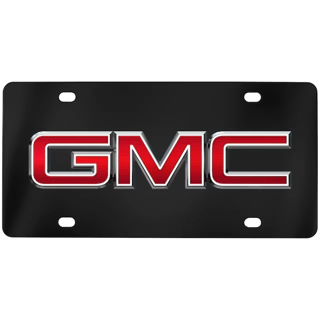 Front Vanity Plate with Red GMC Logo by Baron - Associated Accessories