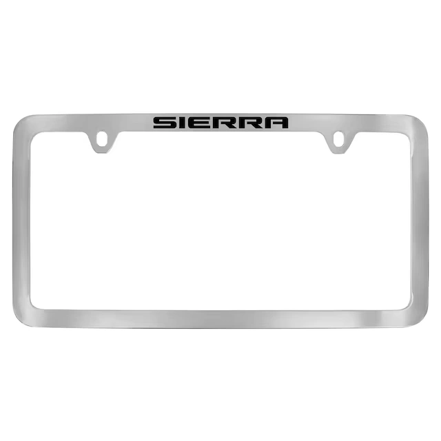 License Plate Frame by Baron & Baron® in Chrome with Black Sierra Script - Associated Accessories
