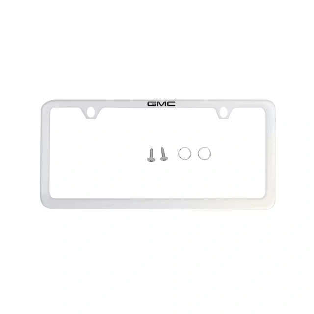 License Plate Frame by Baron & Baron® in Chrome with Black GMC Logo - Associated Accessories