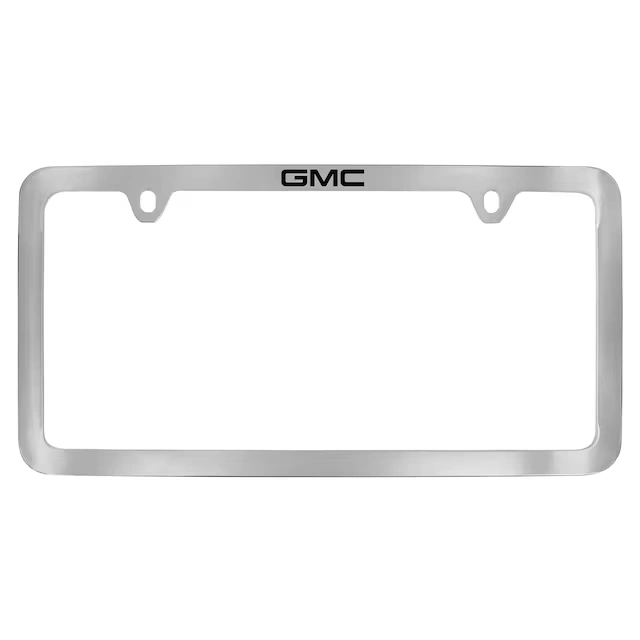 License Plate Frame by Baron & Baron® in Chrome with Black GMC Logo - Associated Accessories