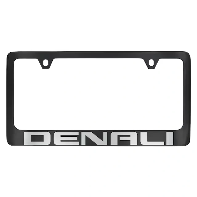 License Plate Frame by Baron & Baron® in Black with Chrome Denali Script - Associated Accessories