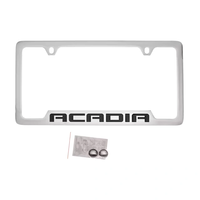 License Plate Frame by Baron & Baron® in Chrome with Acadia Script - Associated Accessories