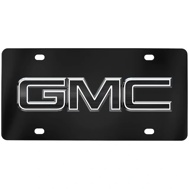 Front Vanity Plate with Black GMC Logo by Baron - Associated Accessories