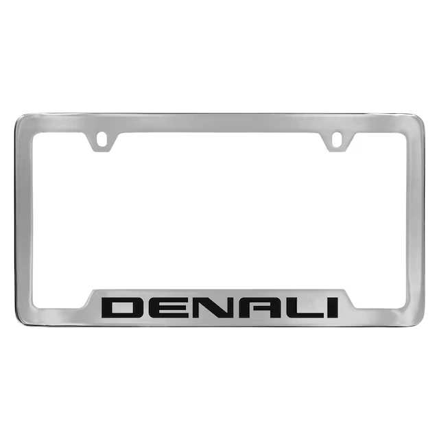 License Plate Frame by Baron & Baron® in Chrome with Black Denali Script - Associated Accessories