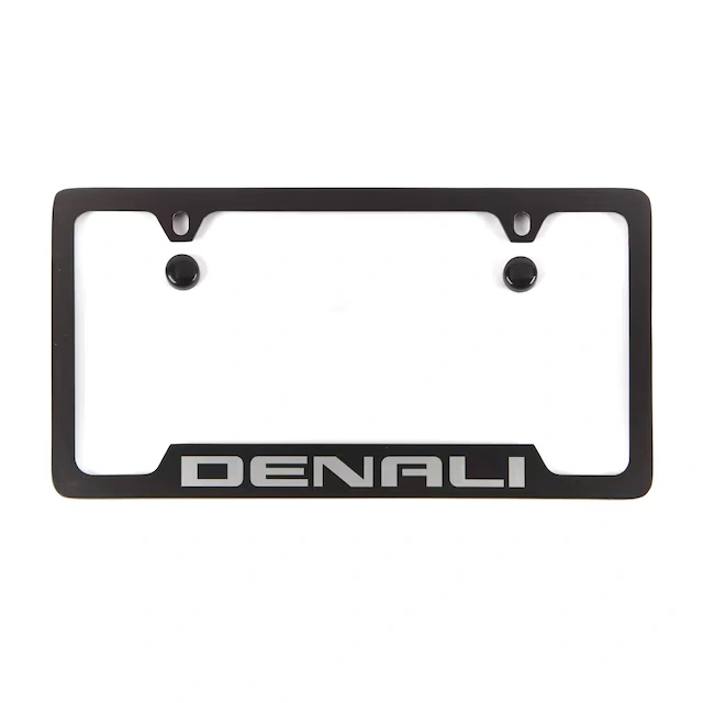 License Plate Frame by Baron & Baron® in Black with Chrome Denali Script - Associated Accessories