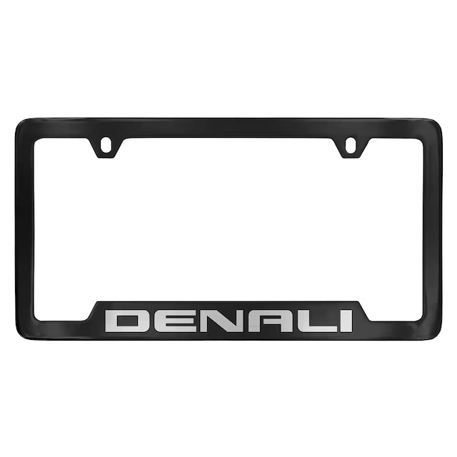 License Plate Frame by Baron & Baron® in Black with Chrome Denali Script - Associated Accessories