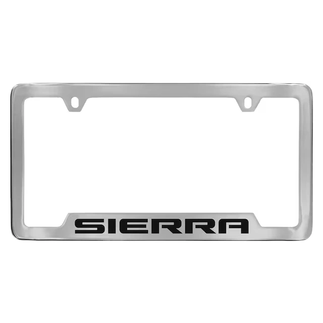 License Plate Frame by Baron & Baron® in Chrome with Black Sierra Script - Associated Accessories