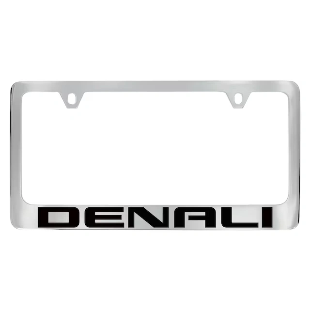 License Plate Frame by Baron & Baron® in Chrome with Black Denali Script - Associated Accessories