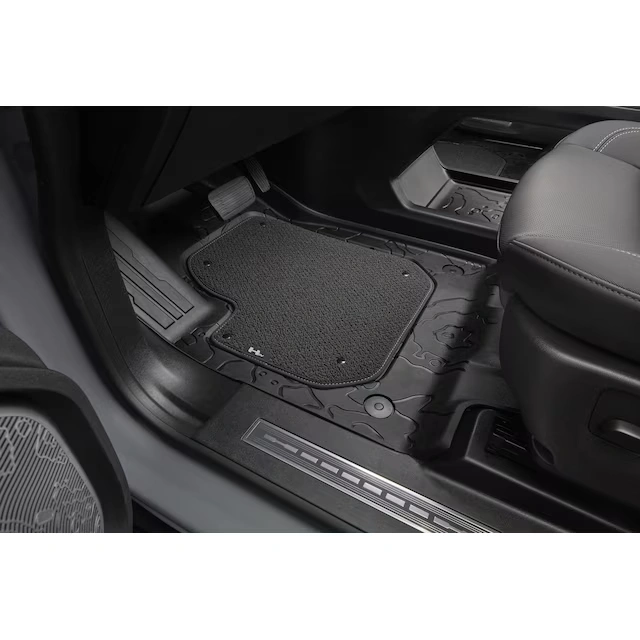 First- and Second-Row Premium Carpeted Floor Mat Inserts in Jet Black