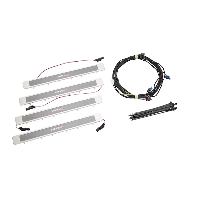 Illuminated Front and Rear Door Sill Plates in Stainless Steel with AT4 Logo