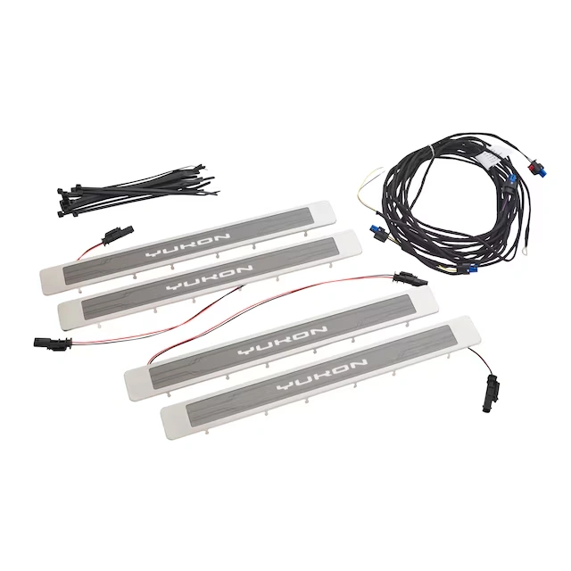 Illuminated Front and Rear Door Sill Plates with Yukon Script 4 Illuminated Front and Rear Door Sill Plates with Yukon Script