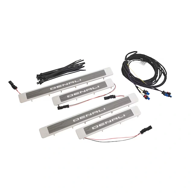 Illuminated Front and Rear Door Sill Plates with Denali Script 4 Illuminated Front and Rear Door Sill Plates with Denali Script