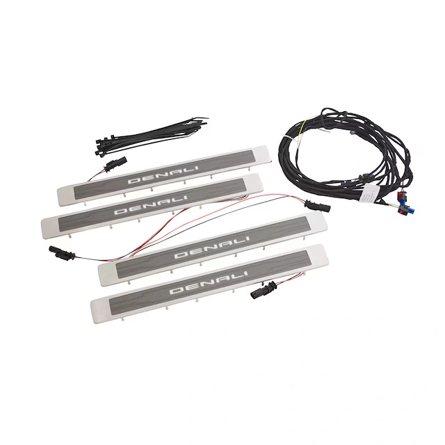 Illuminated Front and Rear Door Sill Plates with Denali Script 4 Illuminated Front and Rear Door Sill Plates with Denali Script