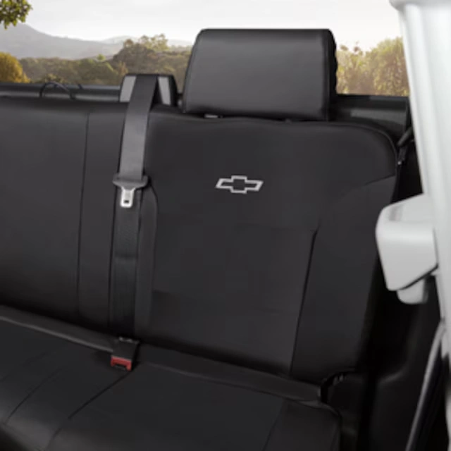 Double Cab Rear Seat Cover Set in Black (Bench Seat without Armrest)