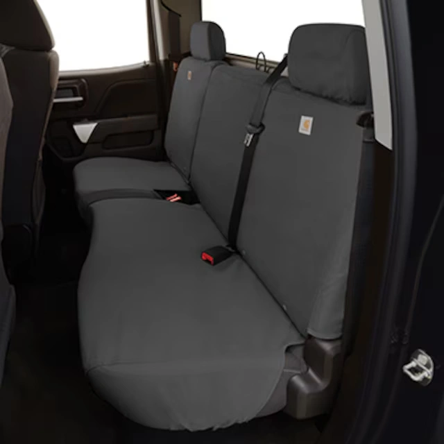 Carhartt® Double Cab Rear 60/40 Split Bench Seat Cover Package in Gravel