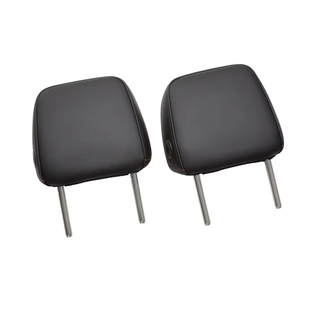 Leather Headrest in Jet Black with Mojave Stitching