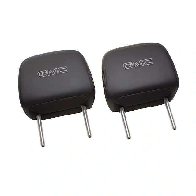 Leather Headrest in Jet Black with Mojave Stitching