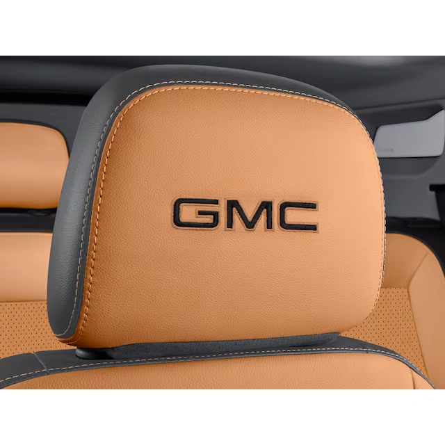 Vinyl Headrest in Brandy with Embroidered GMC Script