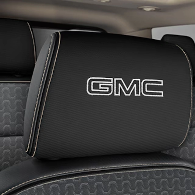 Cloth Headrest in Jet Black with Embroidered GMC Script