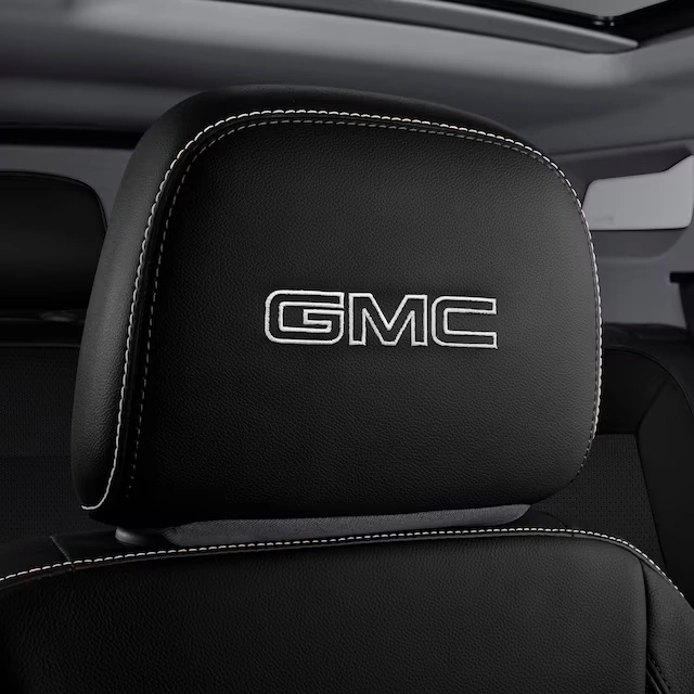 Vinyl Headrest in Jet Black with Embroidered GMC Script