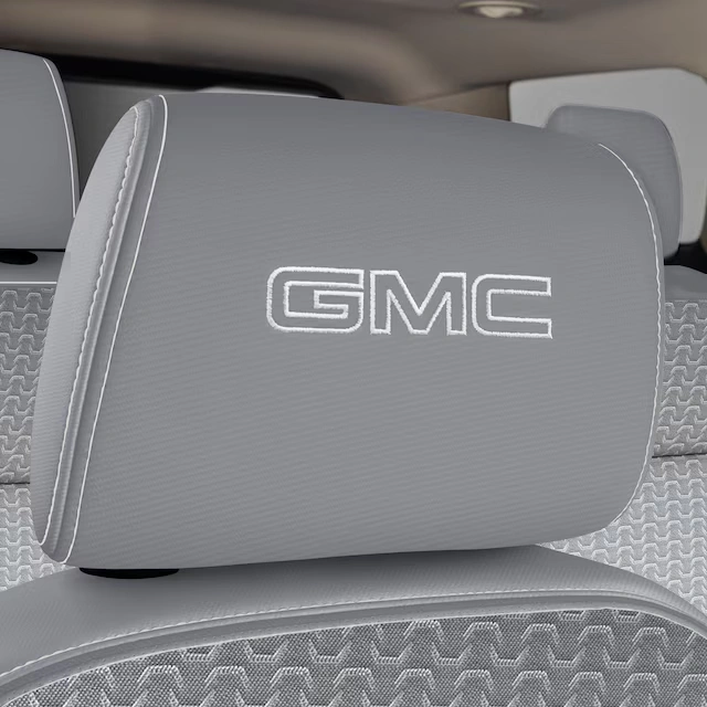 Cloth Headrest in Light Ash Gray with Embroidered GMC Script