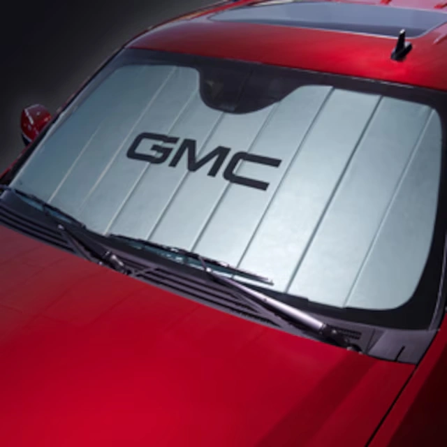 Front Sunshade Package in Silver with Black GMC Logo