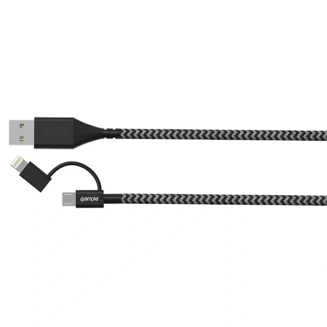 1-Meter Lightning and Micro-USB Combination Cable by iSimple® - Associated Accessories