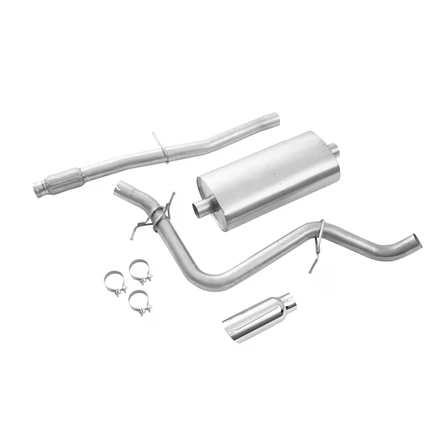 5.3L Short Wheelbase Cat-Back Single Exit Exhaust Upgrade System with Polished Tip and GMC Logo
