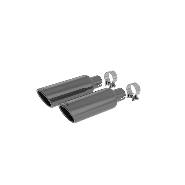 Black Chrome Dual Exit Exhaust Tip Set by Borla® - Associated Accessories