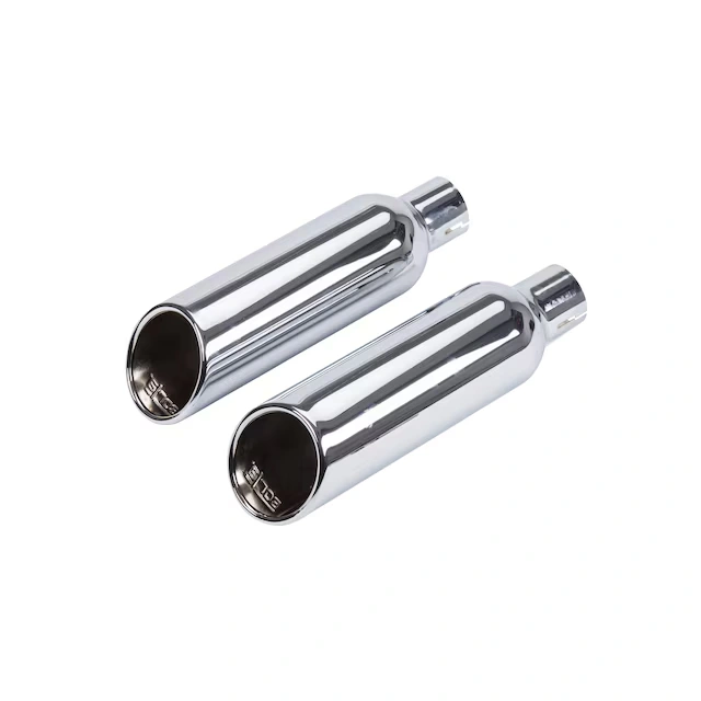 Bright Chrome Dual Exit Exhaust Tip Set by Borla® - Associated Accessories