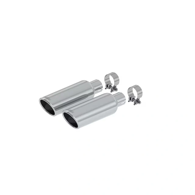 Bright Chrome Dual Exit Exhaust Tip Set by Borla® - Associated Accessories