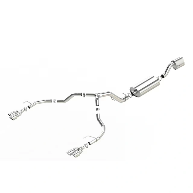 6.2L Cat-Back Dual-Rear Exit Through-the-Bumper Exhaust Upgrade System with Quad Chrome Tips (for Long Wheelbase Models) by Borla® - Associated Accessories