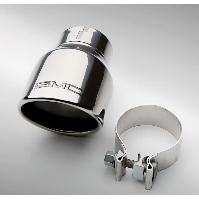 2.5L Polished Stainless Steel Single Outlet Exhaust Tip with GMC Logo