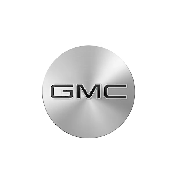 Center Cap in Brushed Aluminum with Black GMC Logo