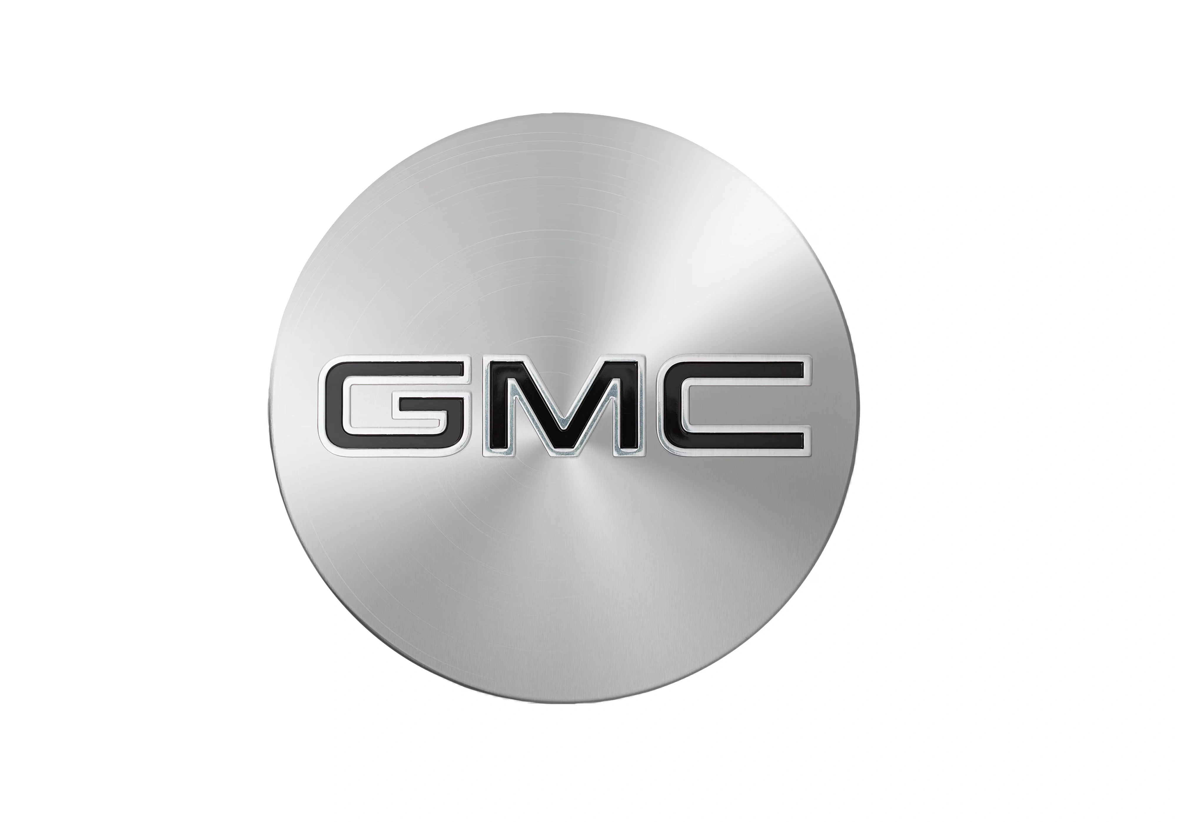 Center Cap in Bright Aluminum with Black GMC Logo