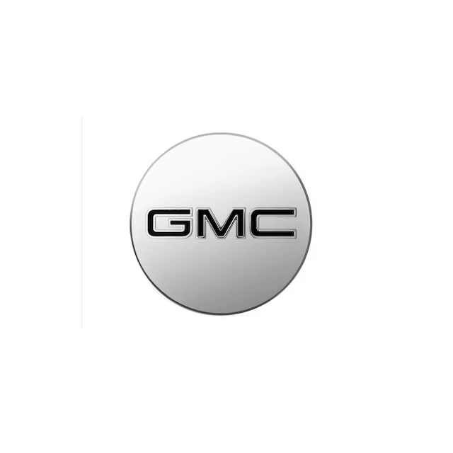 Center Cap in Bright Aluminum with Black GMC Logo