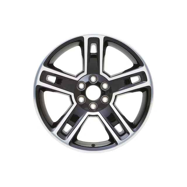 22x9-Inch Aluminum 5-Split-Spoke Wheel in Ultra Bright Machine with Gloss Black