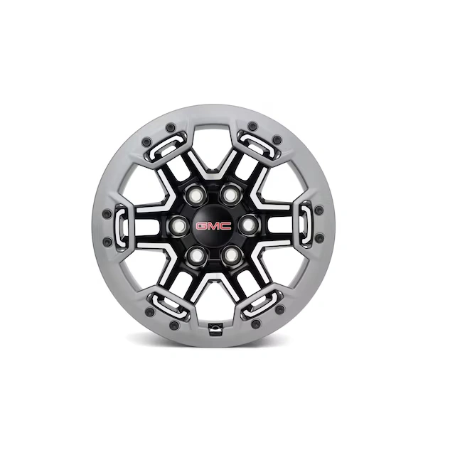 17x8-Inch Aluminum Multi-Spoke Beadlock Capable Wheel in Gloss Black with Argent Metallic Trim Ring