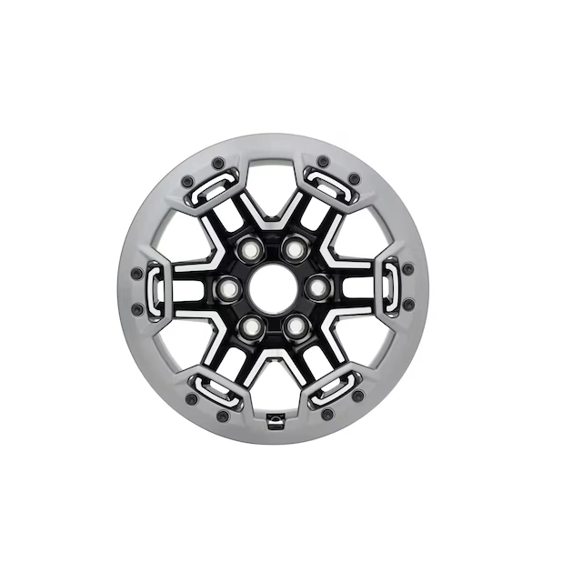 17x8-Inch Aluminum Multi-Spoke Beadlock Capable Wheel in Gloss Black with Argent Metallic Trim Ring