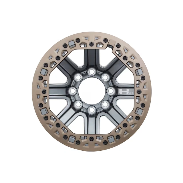 18x9-Inch Multi-Spoke Beadlock Capable Wheel in Grazen Metallic with Tech Bronze Trim Ring