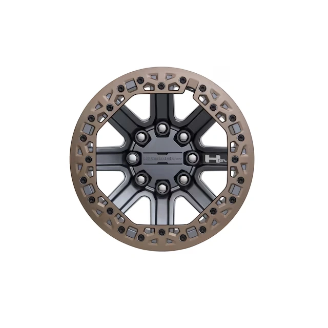 18x9-Inch Multi-Spoke Beadlock Capable Wheel in Grazen Metallic with Tech Bronze Trim Ring