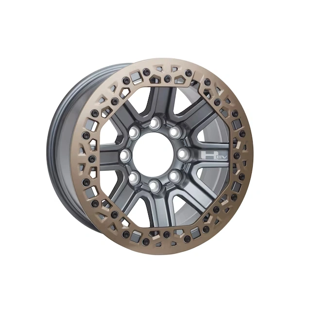 18x9-Inch Multi-Spoke Beadlock Capable Wheel in Grazen Metallic with Tech Bronze Trim Ring